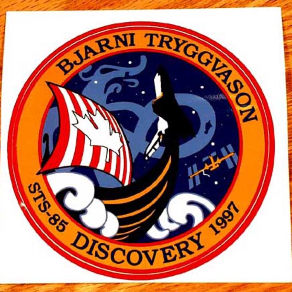 BJARNI TRYGGVASON 1997 STS-85 PERSONAL STICKER, OFFICIAL ASTRONAUT FULL COLOUR